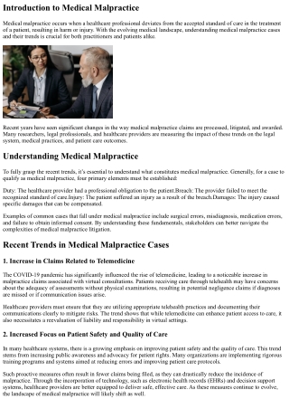 introduction to medical malpractice