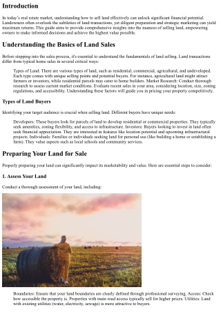 The Ultimate Guide to Selling Land for Maximum Value