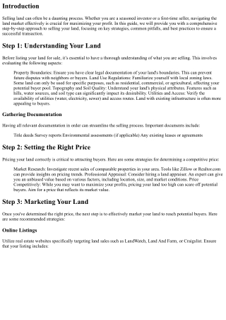 From Listing to Sale: A Step-by-Step Guide to Selling Land