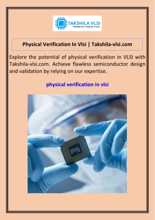 physical verification in vlsi takshila vlsi com