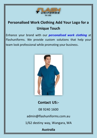 Personalised Work Clothing Add Your Logo for a Unique Touch