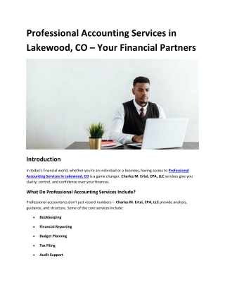 Professional Accounting Services in Lakewood