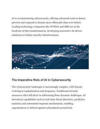 NVIDIA and IBM’s Contribution to Agentic AI for Cybersecurity with Increased Technology