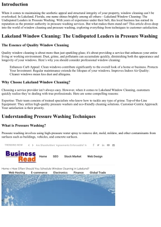 Lakeland Window Cleaning: The Undisputed Leaders in Pressure Washing