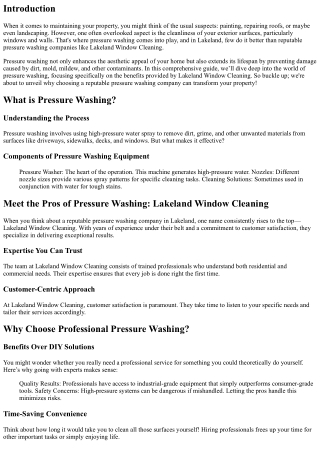 Meet the Pros of Pressure Washing: Lakeland Window Cleaning