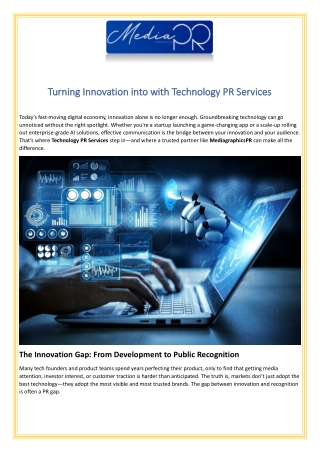 Turning Innovation into with Technology PR Services