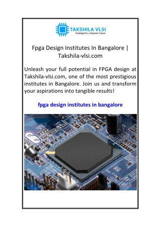 Fpga Design Institutes In Bangalore Takshila-vlsi.com