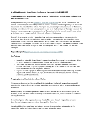 Lyophilized Injectable Drugs Market Size