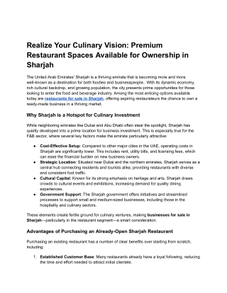 Realize Your Culinary Vision_ Premium Restaurant Spaces Available for Ownership in Sharjah
