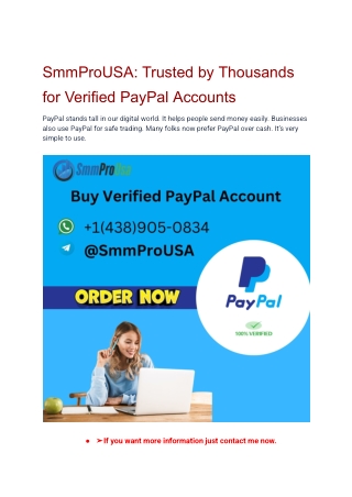 SmmProUSA_ Trusted by Thousands for Verified PayPal Accounts