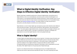 A Complete Guide On What Is Digital Identity Verification