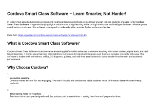 Cordova Smart Class Software – Learn Smarter, Not Harder!