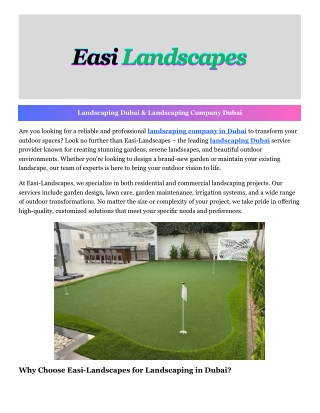 Landscaping Company Dubai