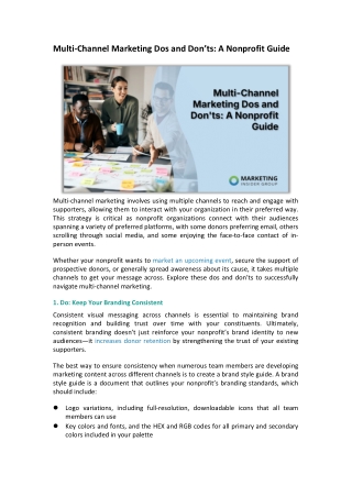 Multi-Channel Marketing Dos and Don’ts A Nonprofit Guide