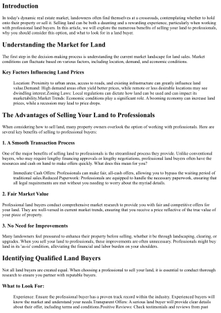 We Buy Land: Discover the Benefits of Selling Your Land to Professionals