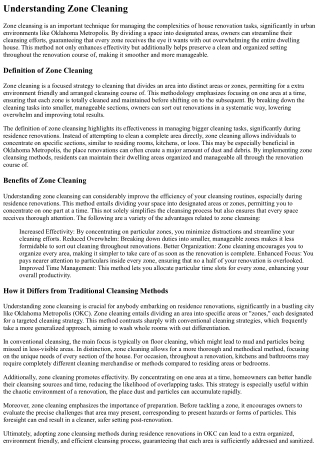 The Finest Strategies For Cleaning For Residence Renovation Zones In Okc
