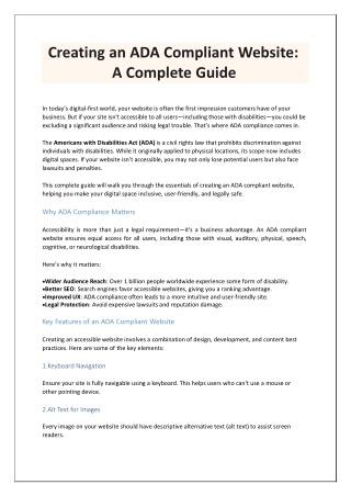 Creating an ADA Compliant Website
