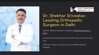 Dr. Shekhar Srivastav Leading Orthopedic Surgeon in Delhi