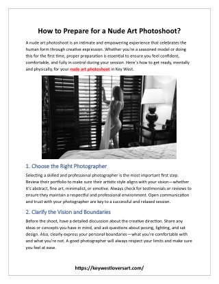 How to Prepare for a Nude Art Photoshoot?