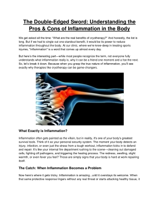 The Double-Edged Sword_ Understanding the Pros & Cons of Inflammation in the Body