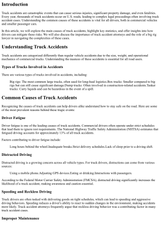 Common Causes of Truck Accidents: What Every Driver Should Know