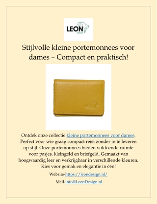 Stijlvolle kleine portemonnees voor dames – Compact en praktisch!