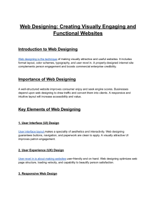 web designing creating visually engaging