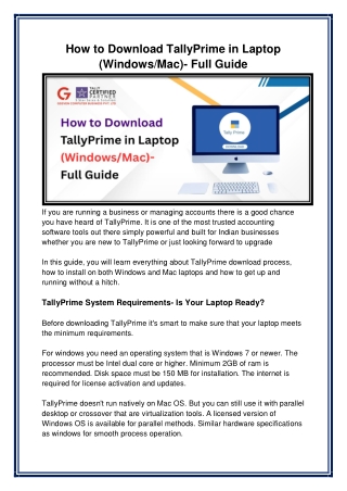 How to Download TallyPrime in Laptop (WindowsMac)- Full Guide