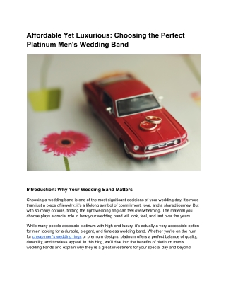 How Platinum Wedding Bands Enhance Your Style and Comfort