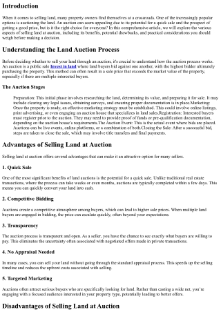 Selling Land: Is Auction the Right Option for You?