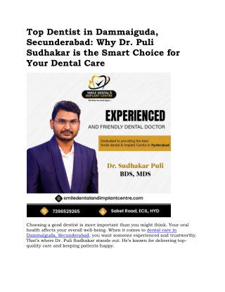 Top Dentist in Dammaiguda, Secunderabad