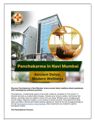 Discover Panchakarma in Navi Mumbai