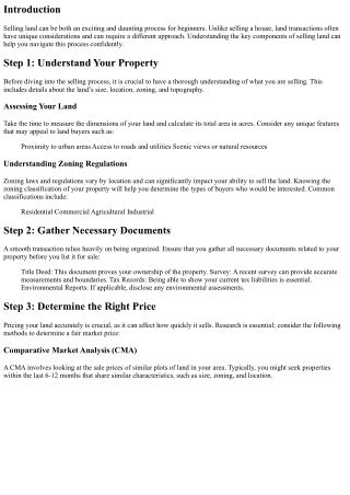 Selling Land for Beginners: A Step-by-Step Guide