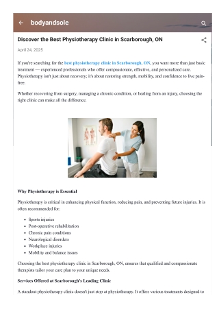 Discover the Best Physiotherapy Clinic in Scarborough, ON
