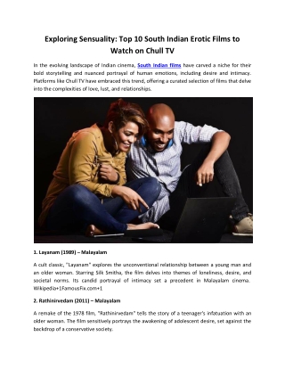 Watch Top Ten South Indian Erotic Movie at Chull Tv App