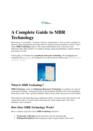 A Complete Guide to MBR Technology