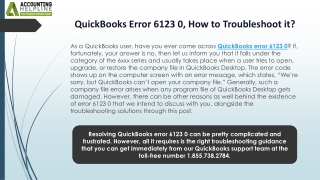 Easy Ways to Resolve QuickBooks Error 6123 0 Quickly