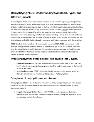 demystifying pcod understanding symptoms types