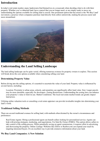 We Buy Land Nationwide: Exploring Your Options