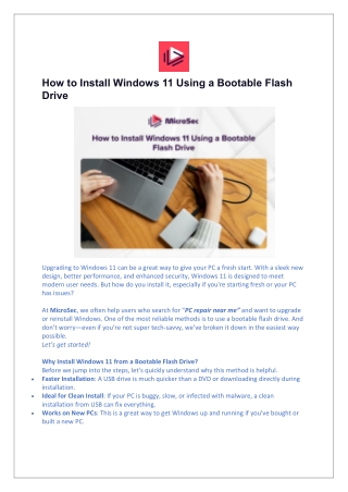 How to Install Windows 11 Using a Bootable Flash Drive