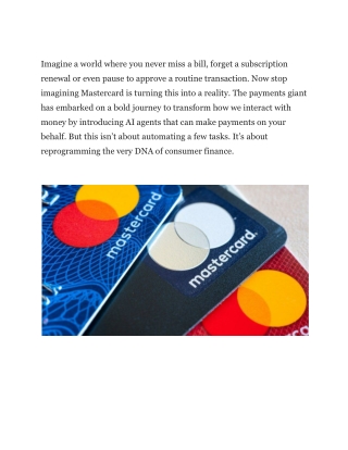 Frictionless Finance is The Future, Where Mastercard’s AI Agents Pay on Your Behalf
