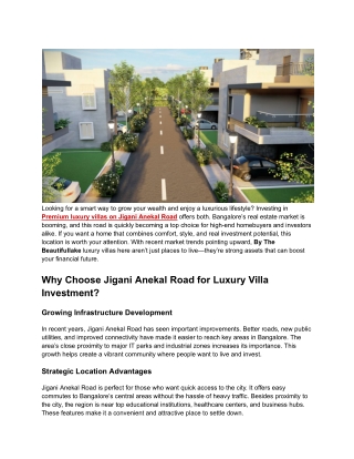 Premium Luxury Villas on Jigani Anekal Road