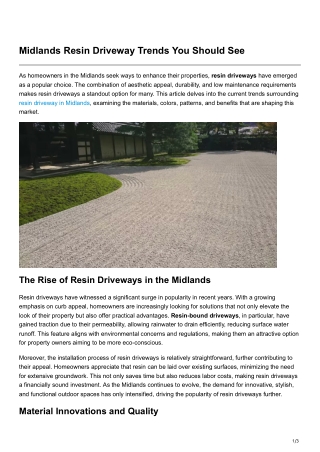 Midlands Resin Driveway Trends You Should See