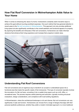 How Flat Roof Conversion in Wolverhampton Adds Value to Your Home