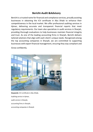 Bericht-Auditing service in Ajman