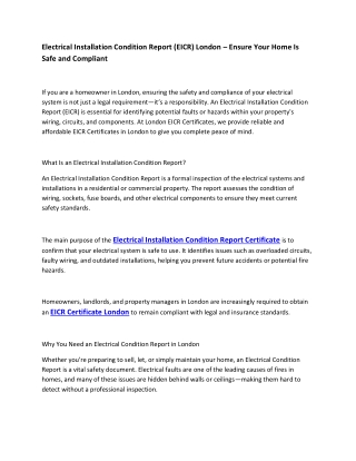 electrical installation condition report eicr