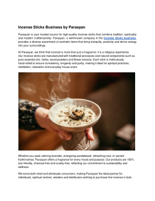 incense sticks business by paraayan paraayan