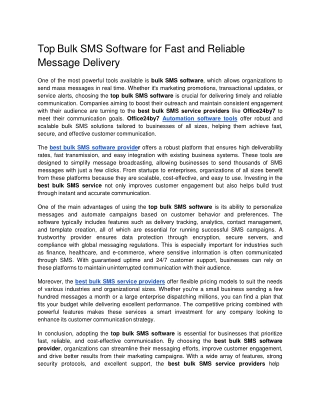 Top Bulk SMS Software for Fast and Reliable Message Delivery docx  Google Docs