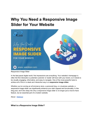 Why You Need a Responsive Image Slider for Your Website