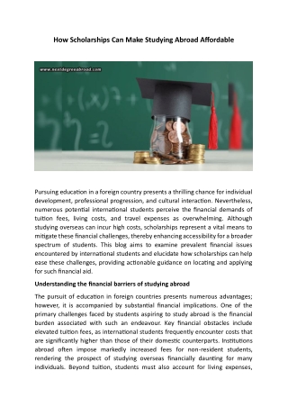 How Scholarships Can Make Studying Abroad Affordable